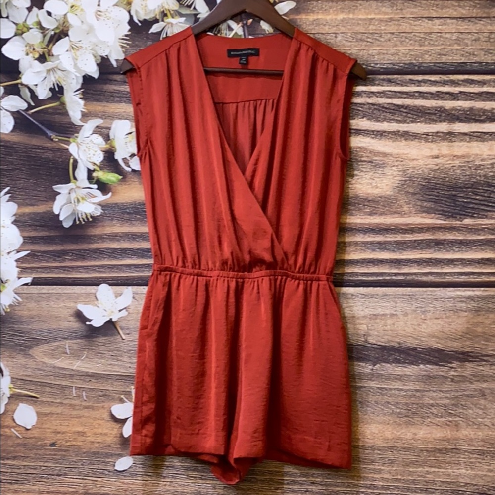 BANANA REPUBLIC V-neck Romper (Orange)